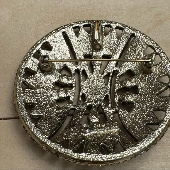 Emmons Brooch Large Rhinestone Multicolored Brooch Pendant Vintage - Picture 4 of 7